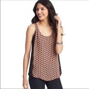 LOFT | Flowy Lace Trimmed Polka Dot Tank
